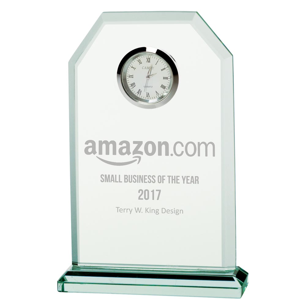 Jade Vitoria Glass Clock 160mm  (5mm Thick)