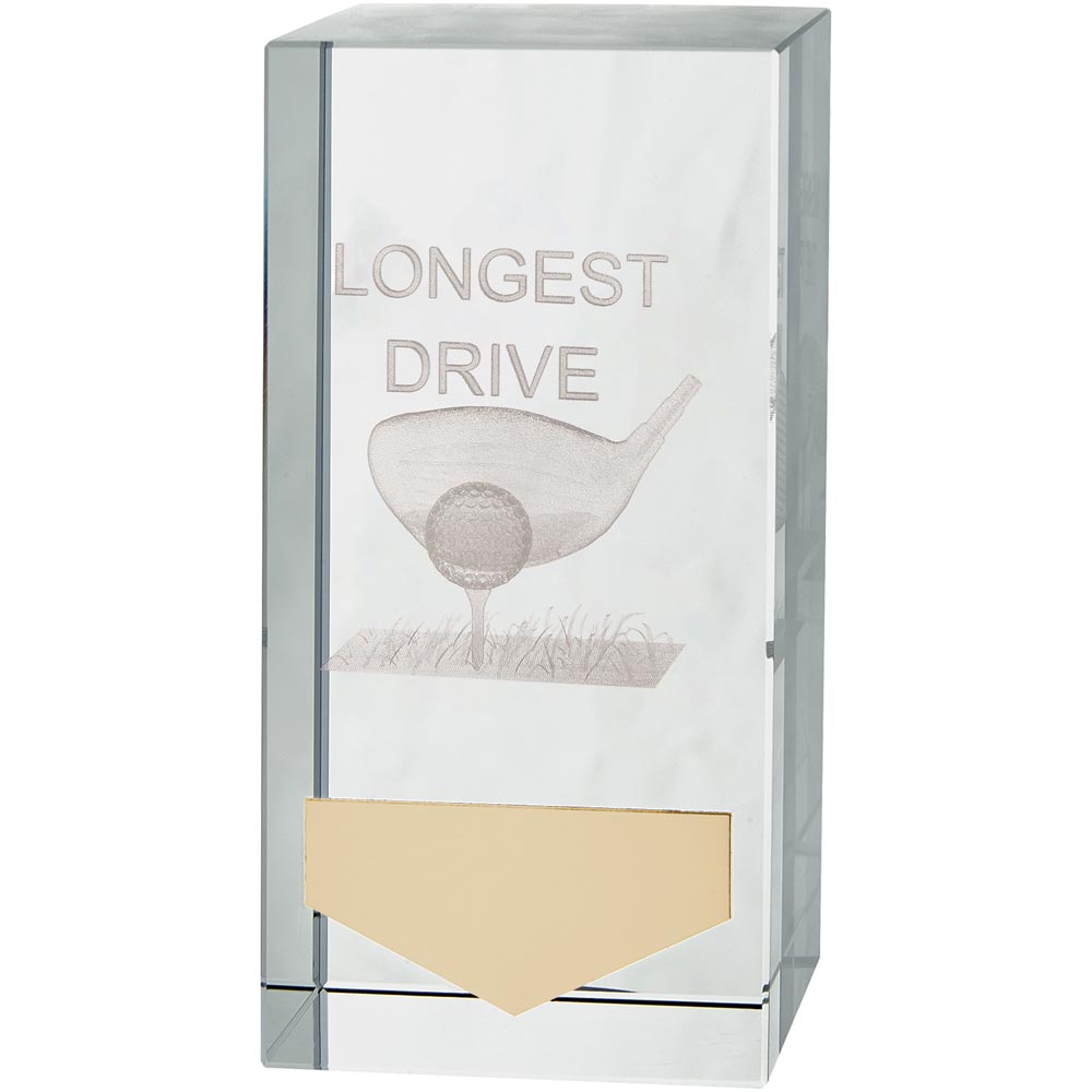 Inverness Golf Longest Drive Crystal Award100mm  (50mm Width)