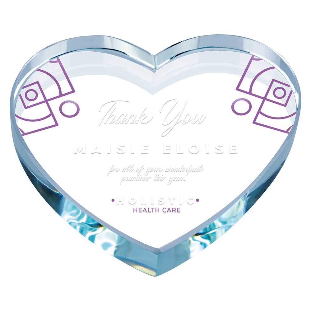 Valentine Glass Paperweight 100mm  (15mm Width)