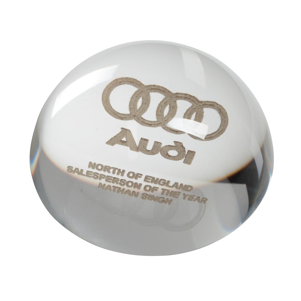 Durham Dome Crystal Paperweight 80mm  (80mm Width)