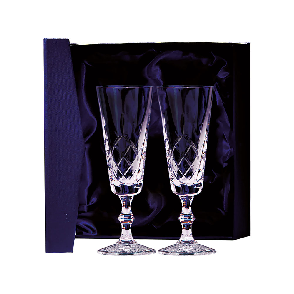 Lindisfarne Orco Crystal Champagne Glasses 280mm