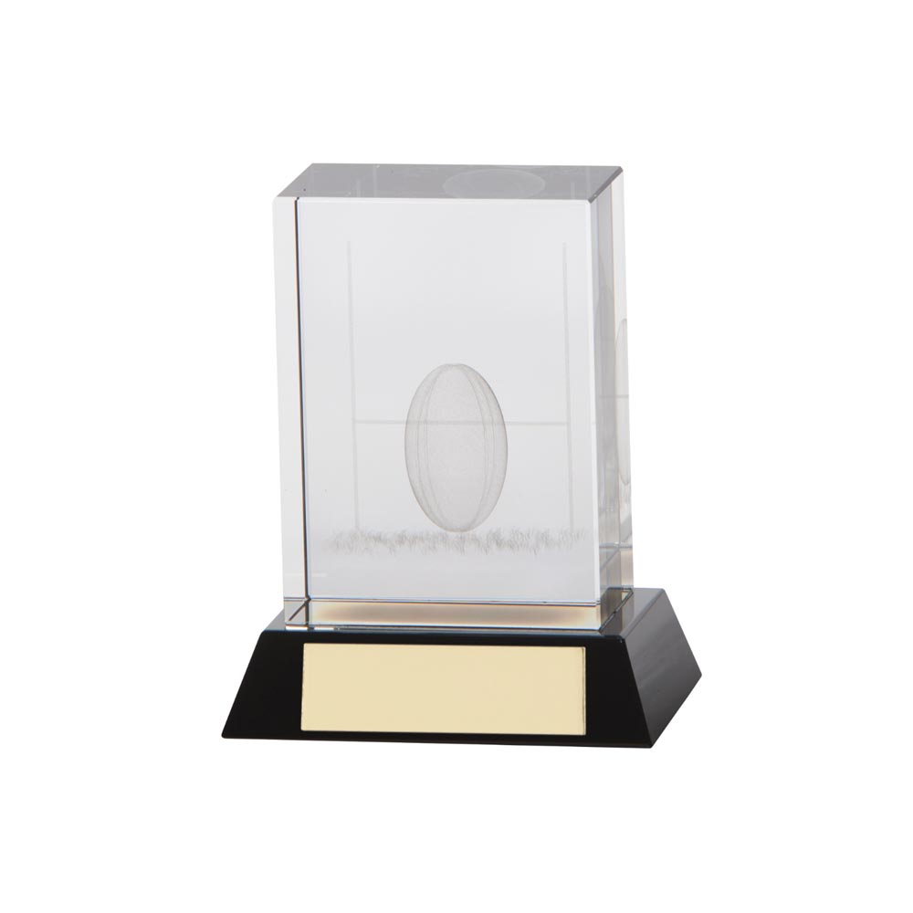 Conquest Rugby 3D Crystal Award 90mm (20mm Width)