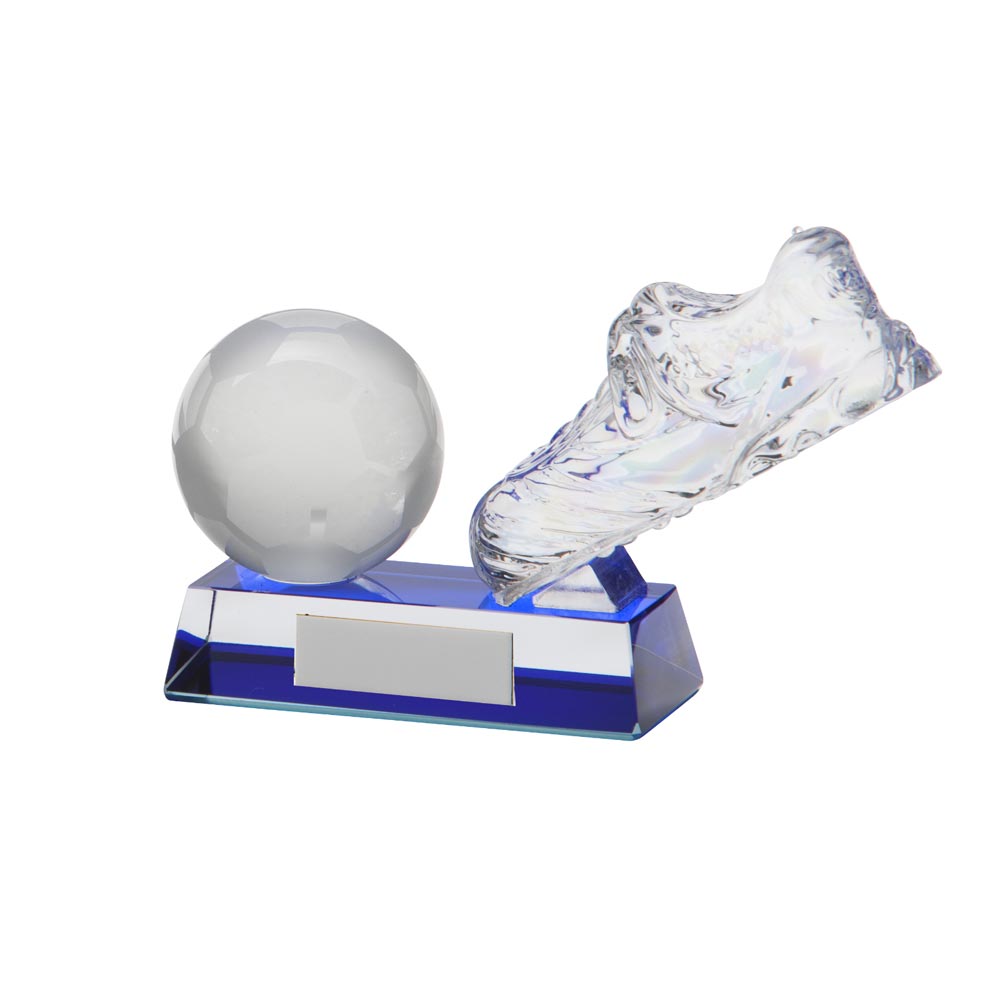 Legacy Football Boot & Ball Crystal Award100mm  (40mm Width)