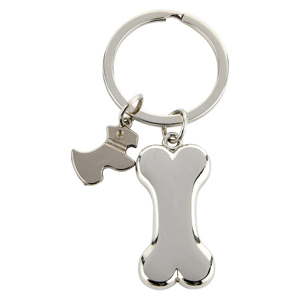 Pets Dog & Bone Keyring 35mm