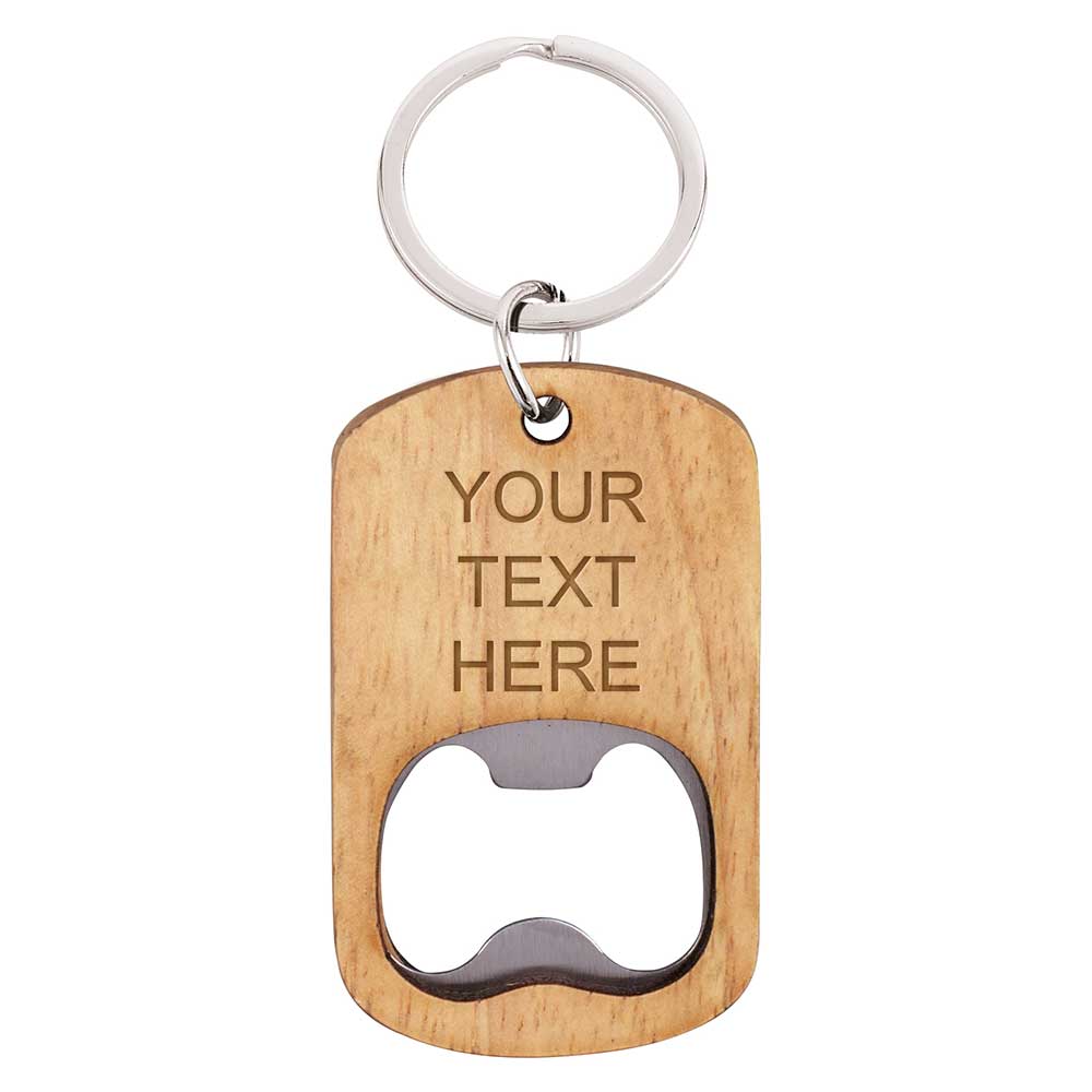 Echo Bottle Opener Beechwood Keyring 70mm