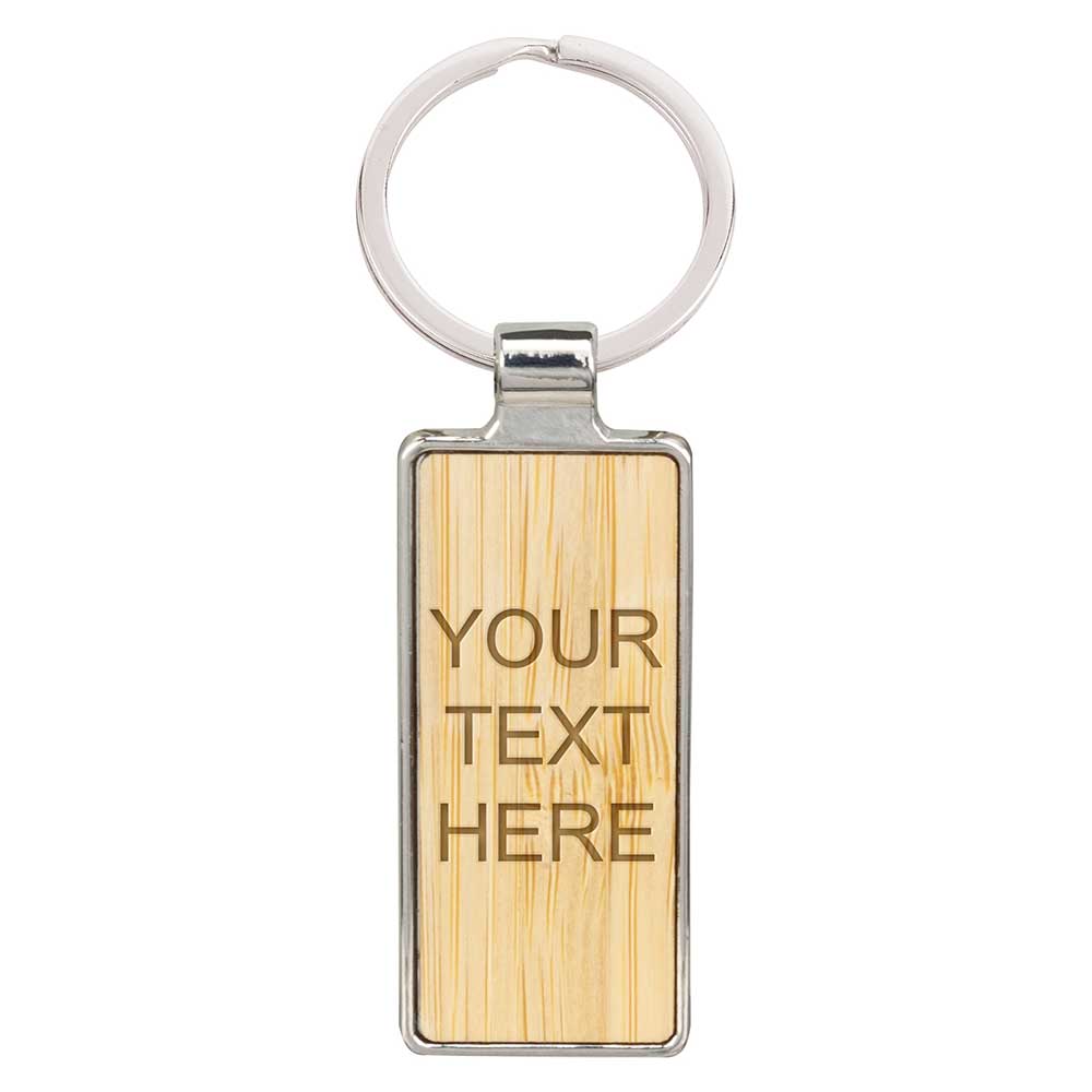 Echo Rectangle Bamboo Keyring 55mm