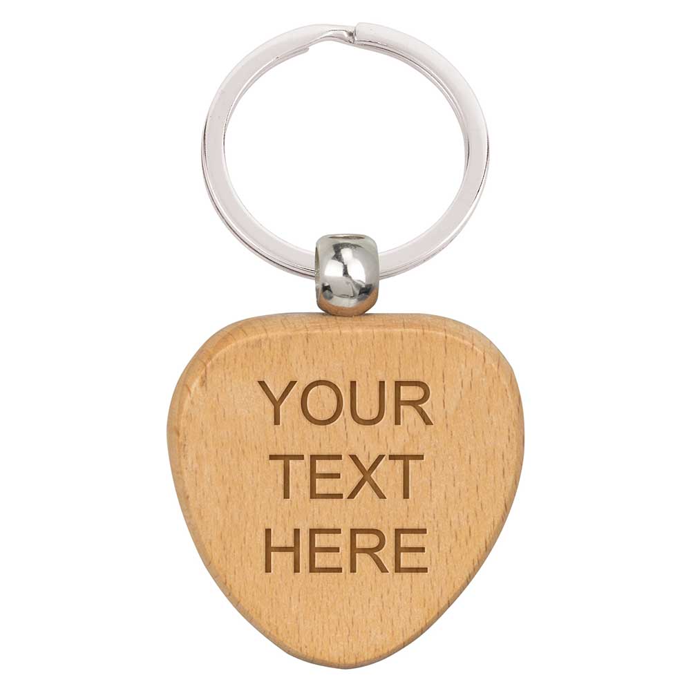 Echo Heart Beechwood Keyring 40mm