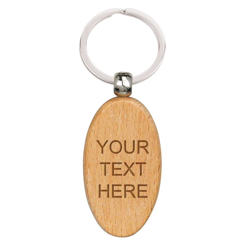 Echo Oval Beechwood Keyring 55mm