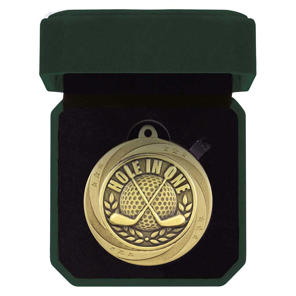 Superstar Hole In One Medal & Box Gold 60mm