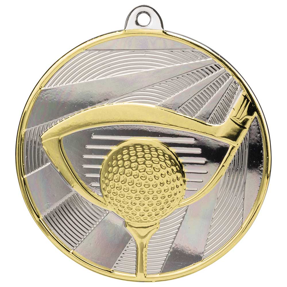 Premiership Golf Medal Gold & Silver 60mm