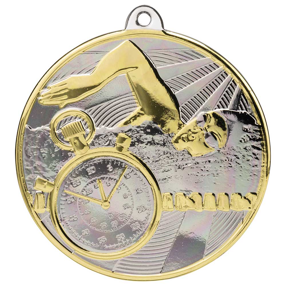 Premiership Swimming Medal Gold & Silver 60mm
