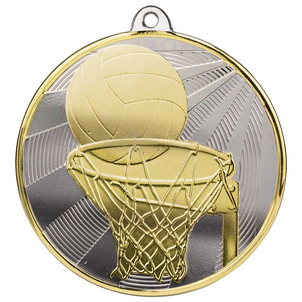 Premiership Netball Medal Gold & Silver 60mm