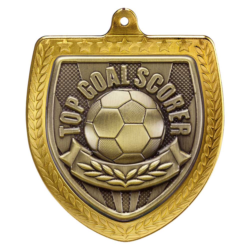 Cobra Football Top Goal Scorer Shield Medal Gold 75mm