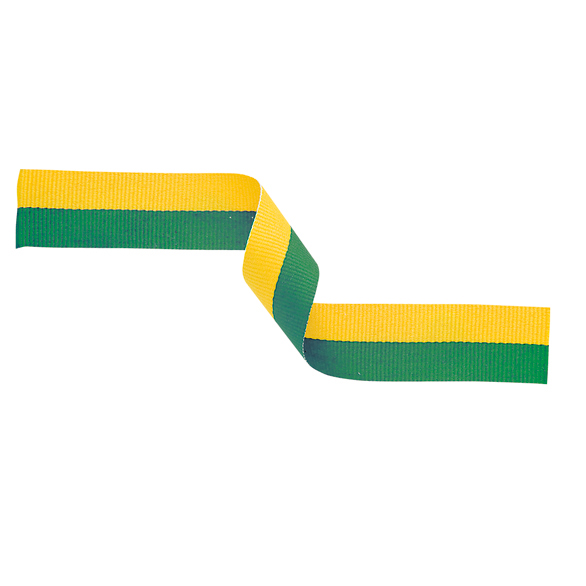 Medal Ribbon Green & Yellow 395x22mm