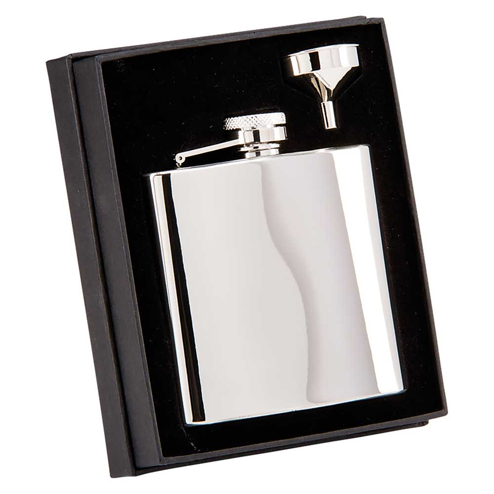The Grand Flask Polished Steel 6oz 110mm