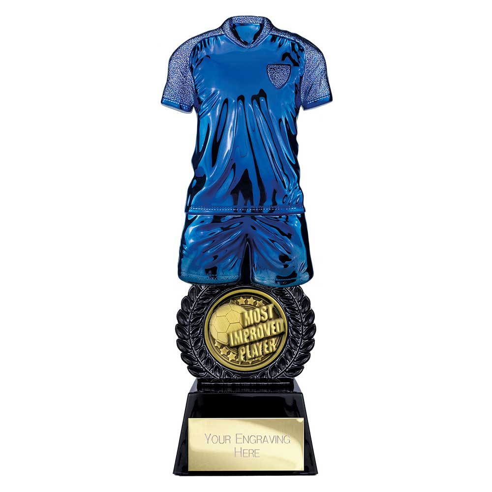 Intensity Football Most Improved Award Blue & Carbon Black 260mm