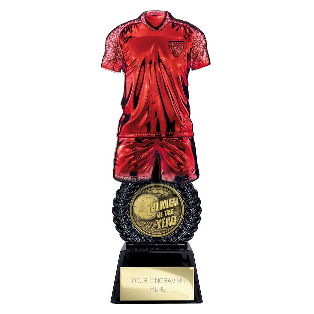 Intensity Football Player of Year Award Red & Carbon Black 260mm