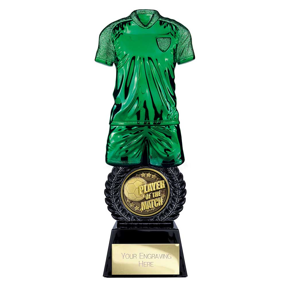 Intensity Football Player of Match Award Green & Carbon Black 260mm