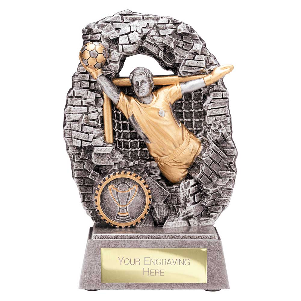 Blast Out Football Goalkeeper Award Antique Silver & Gold  160mm