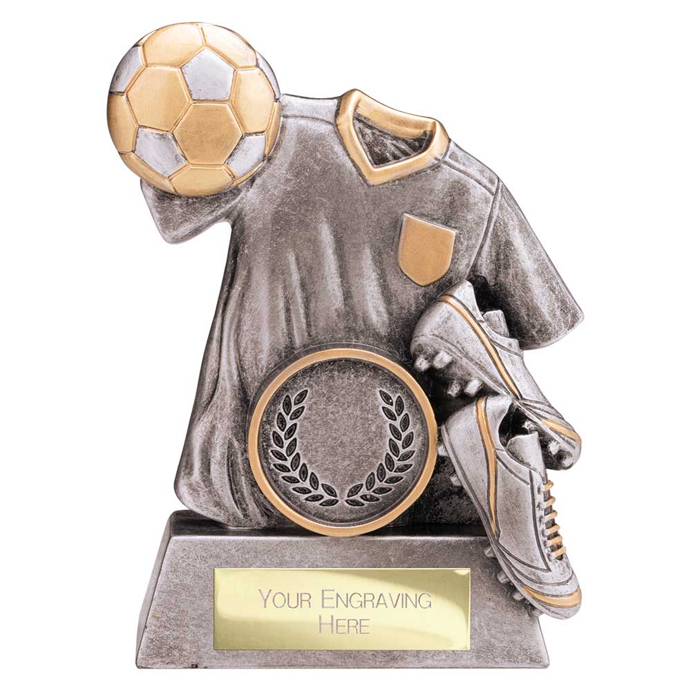 Spirit Football Resin Award Antique Silver & Gold 100mm