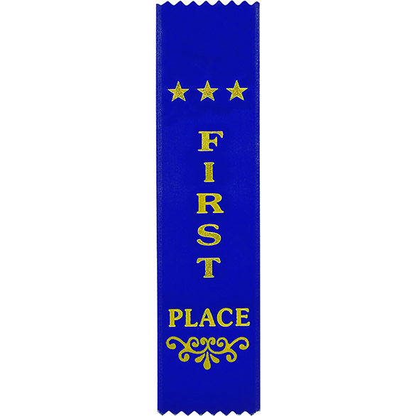 Recognition 1st Place Ribbon Blue 200 x 50mm