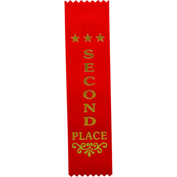 Recognition 2nd Place Ribbon Red 200 x 50mm