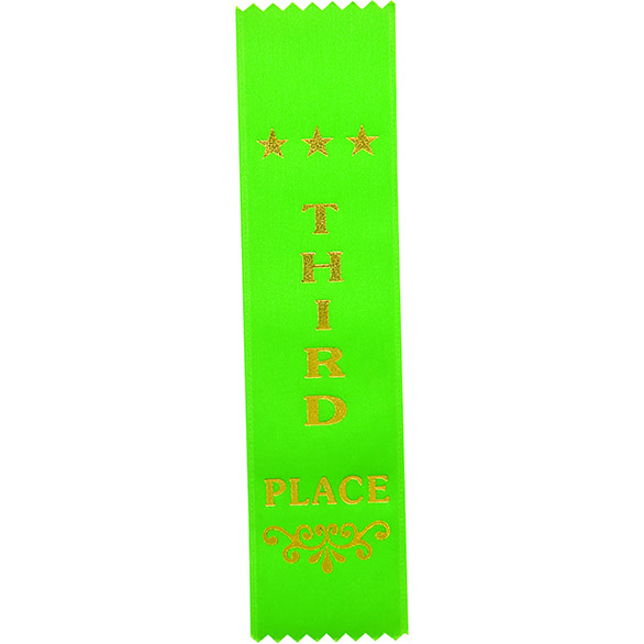 Recognition 3rd Place Ribbon Green 200 x 50mm