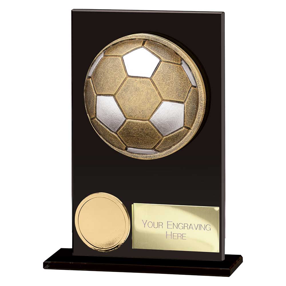 CR24153A.jpg Ikon Hero Football Glass Award Jet Black - Image 1