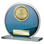 Seismic Superstar Football Circle Plaque Blue & Silver