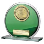 Seismic Superstar Football Circle Plaque Green & Silver