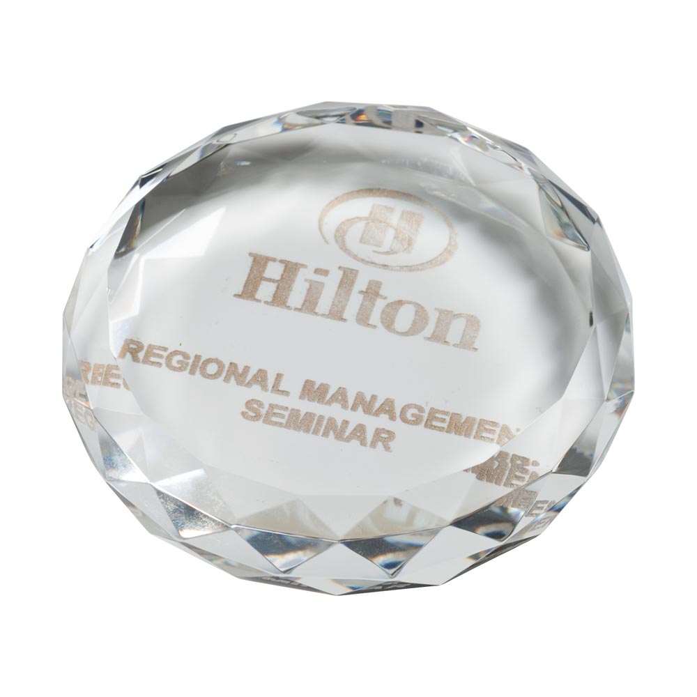 York Optical Crystal Paperweight 90mm (25mm Width)
