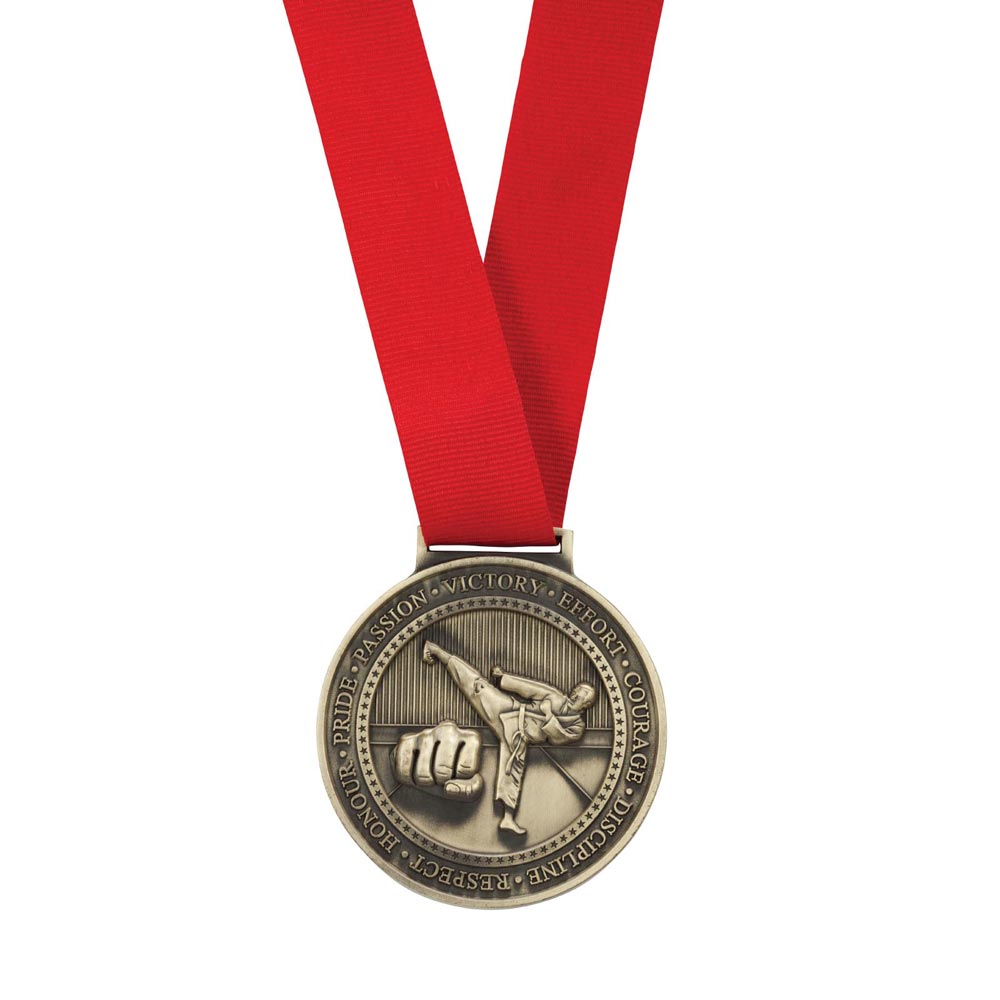 Olympia Medal Ribbon Stitched Red 400x25mm