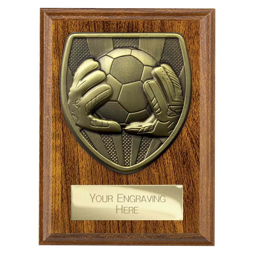 PN24202B.jpg Cobra Plaque Football Goal Keeper Award Walnut - Image 1