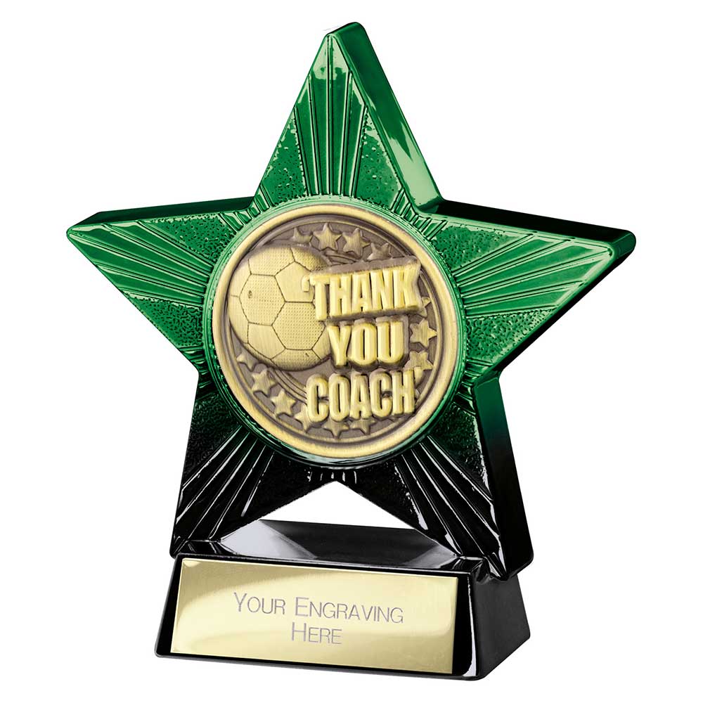 PQ25059A.jpg Superstar Thank you Coach Award Green & Black - Image 1