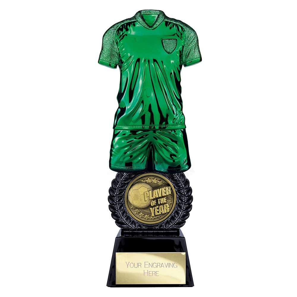 PW25057A.jpg Intensity Football Player of Year Award Green & Carbon Black 260mm - Image 1