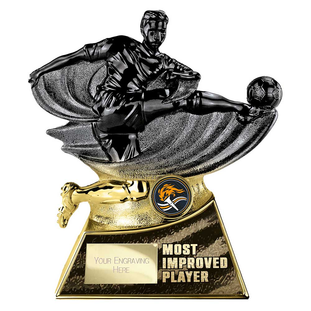 PX26192A.jpg Power Strike Football Most Improved Carbon Black & Gold - Image 1