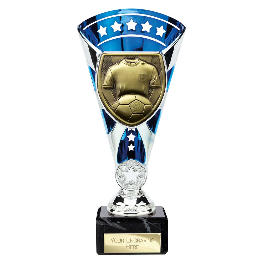 TB24206A.jpg Cobra Star Cup Football Shirt & Ball Silver & Blue - Image 1