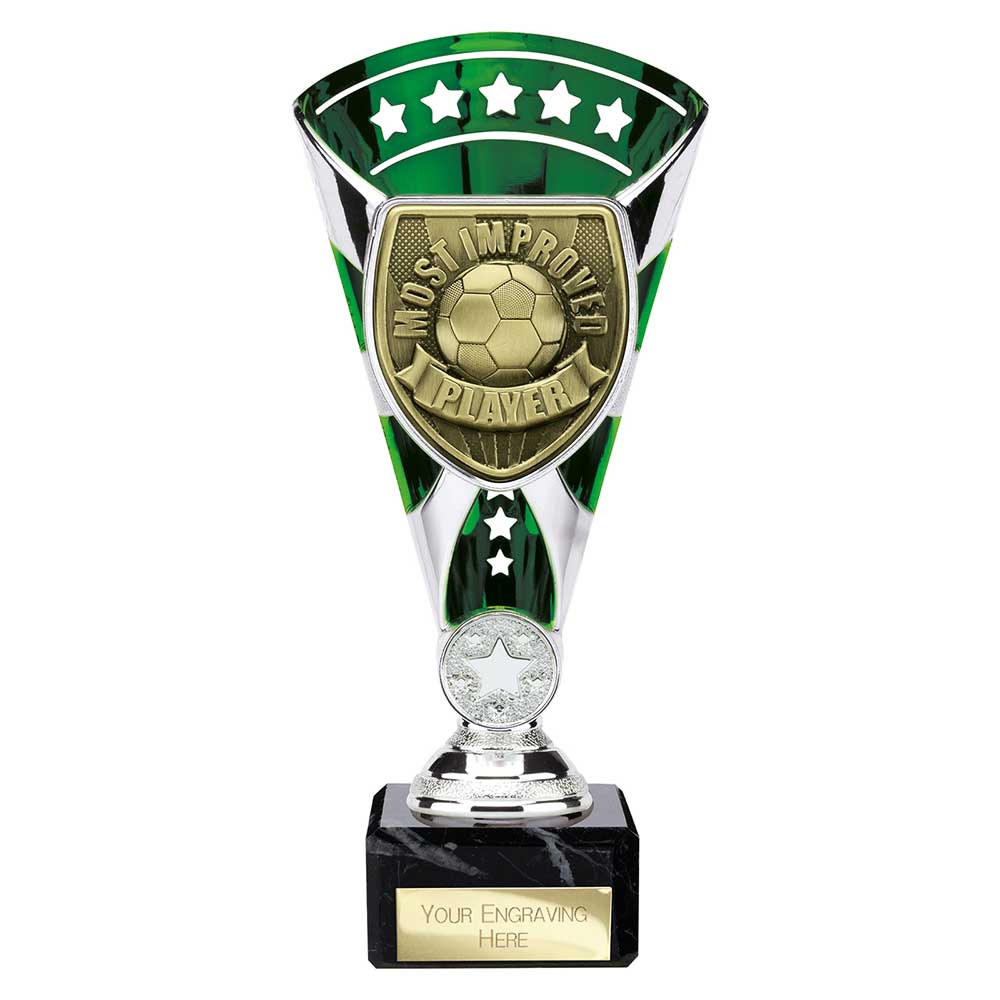 TE25107A.jpg Cobra Star Cup Most Improved Player Silver & Green - Image 1
