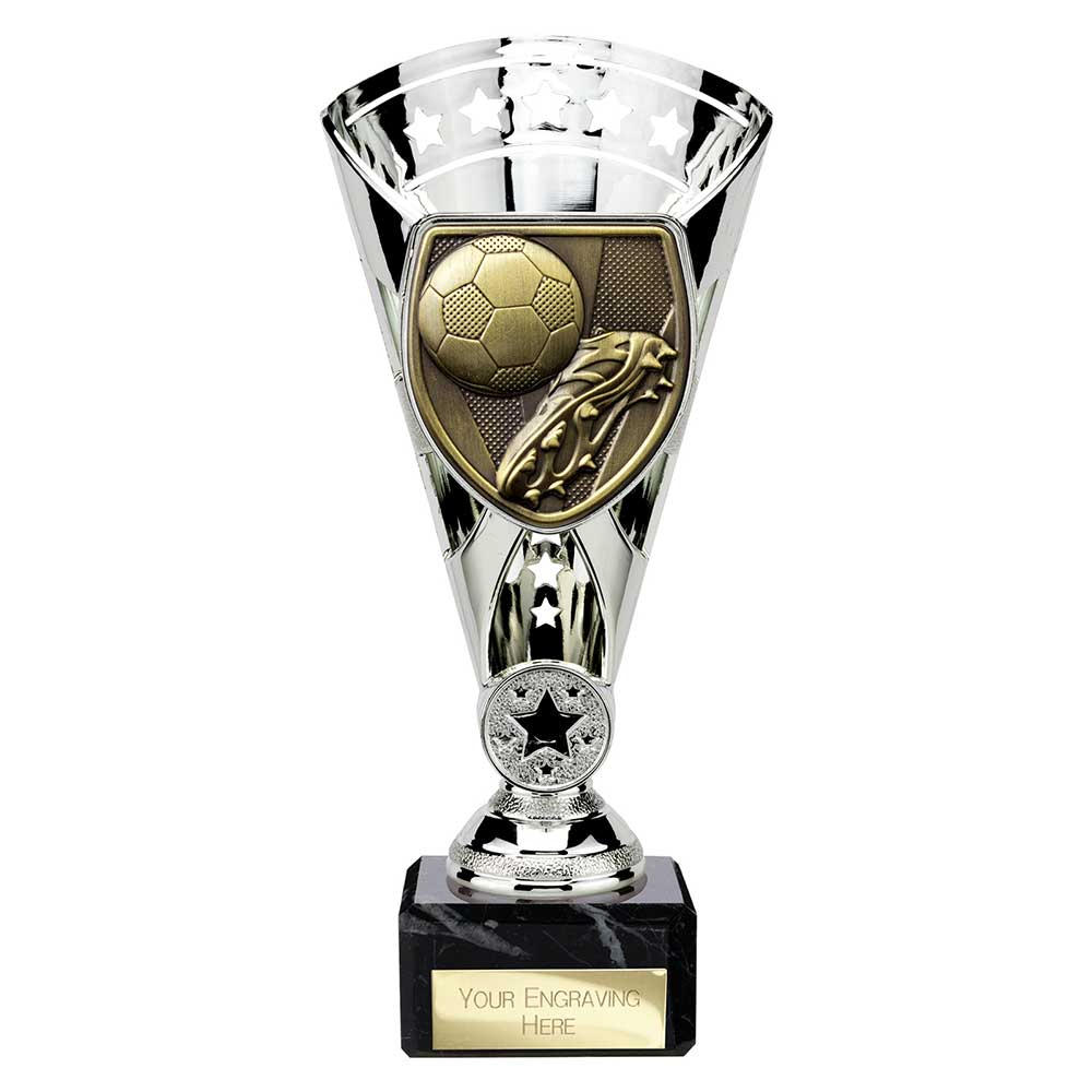 TS24195A.jpg Cobra Star Cup Football Boot & Ball Silver - Image 1