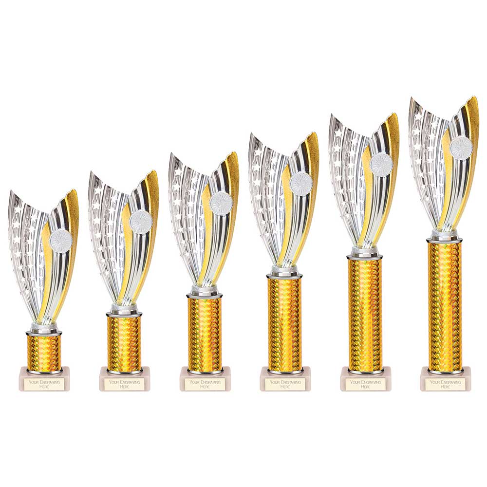 TR23554.jpg Glamstar Plastic Tube Trophy Gold - Image 1