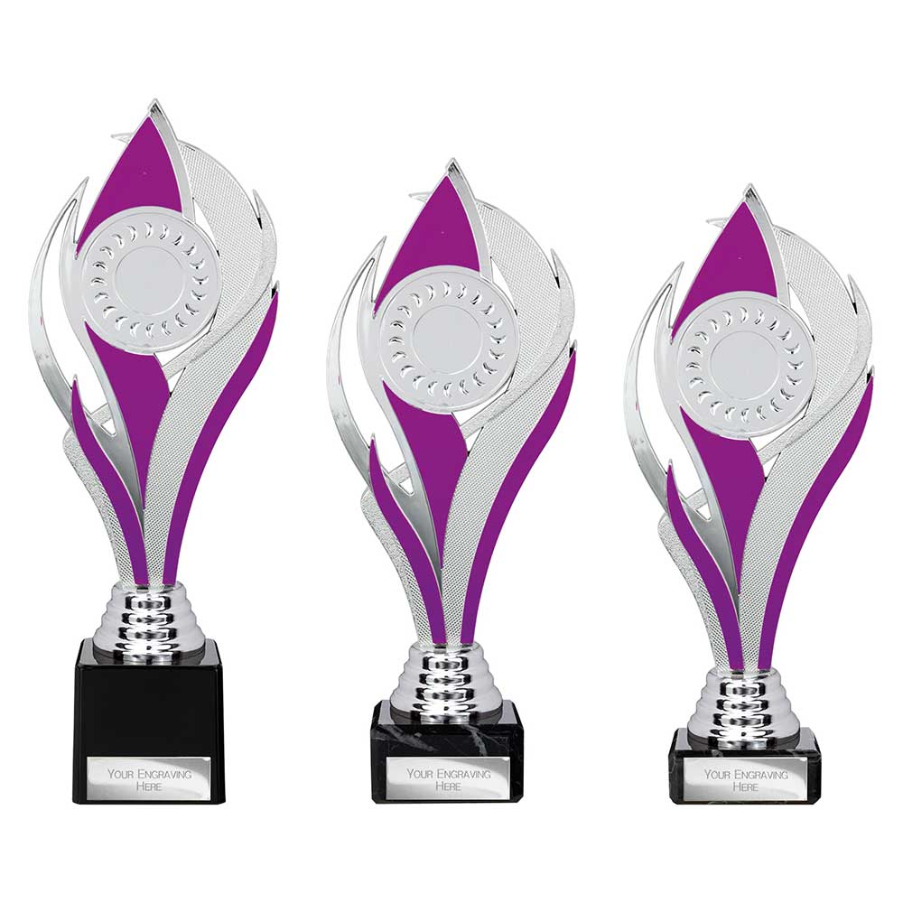 TR25541.jpg Volcano Trophy Silver & Purple - Image 1